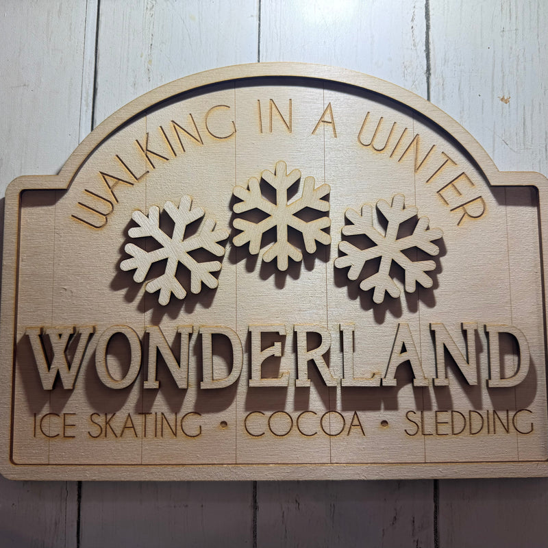 Walking in a Winter Wonderland Wooden Sign | Laser Blank Cutout