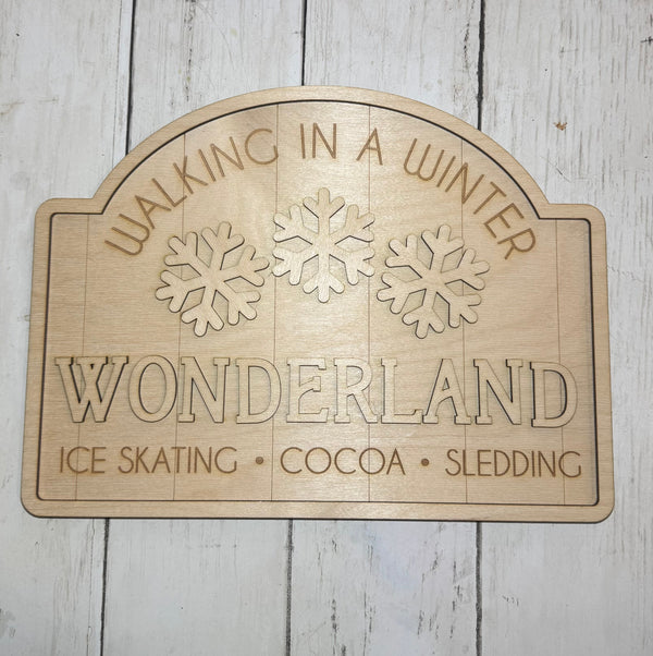 Walking in a Winter Wonderland Wooden Sign | Laser Blank Cutout