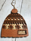 Personalized Wooden Beanie Ornament – Custom Name Christmas Ornament | Laser Cut Holiday Hat Décor | Rustic Farmhouse Tree Ornament