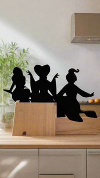 Witch Sisters Door Topper Silhouette – Halloween Over-the-Door Décor
