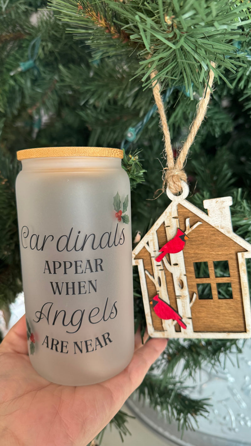 Cardinal Glass & Ornament Holiday Bundle
