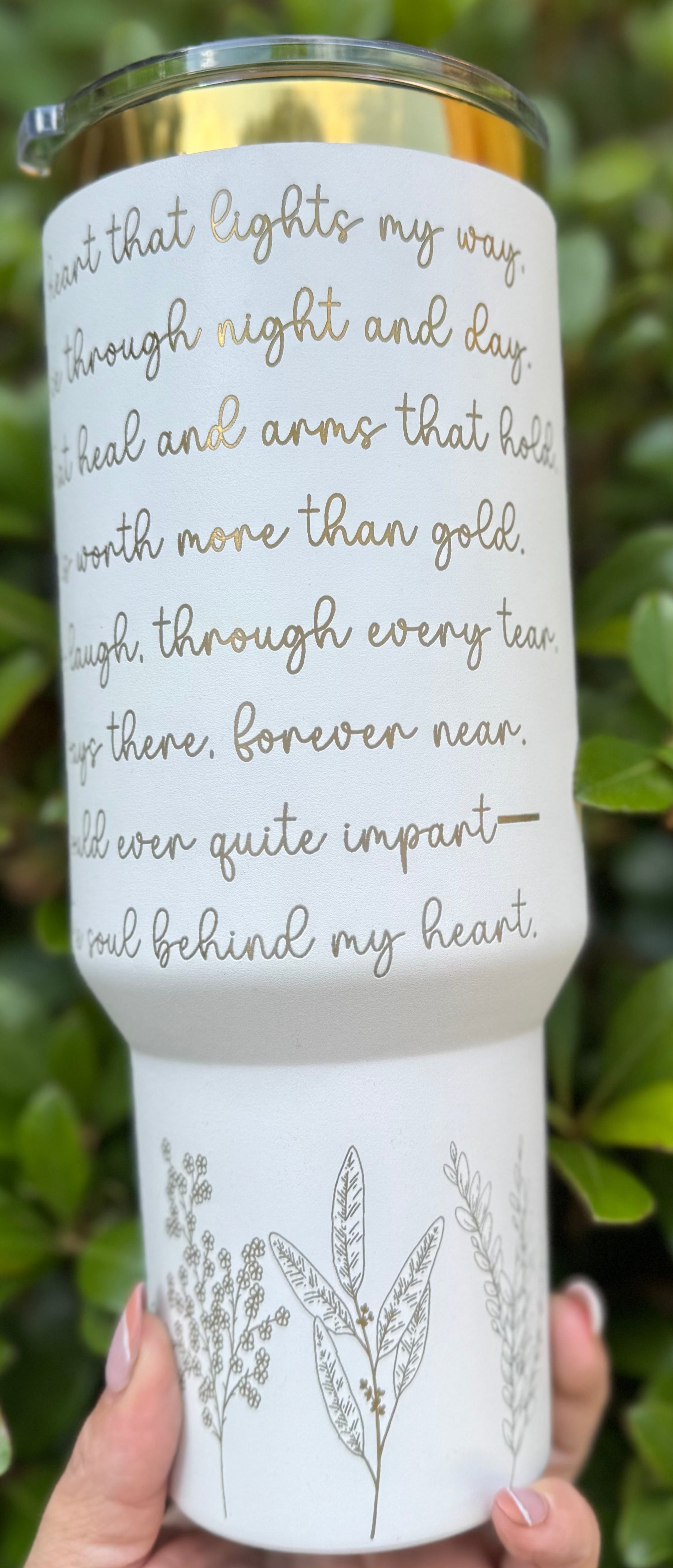 Mother’s Day Poem 40 oz laser engraved tumbler.