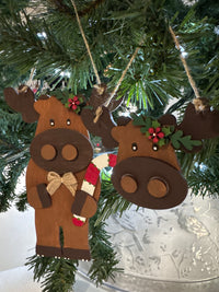 ✨ Wooden Layered Moose Ornament – Handcrafted Holiday Decor ✨ 2pc