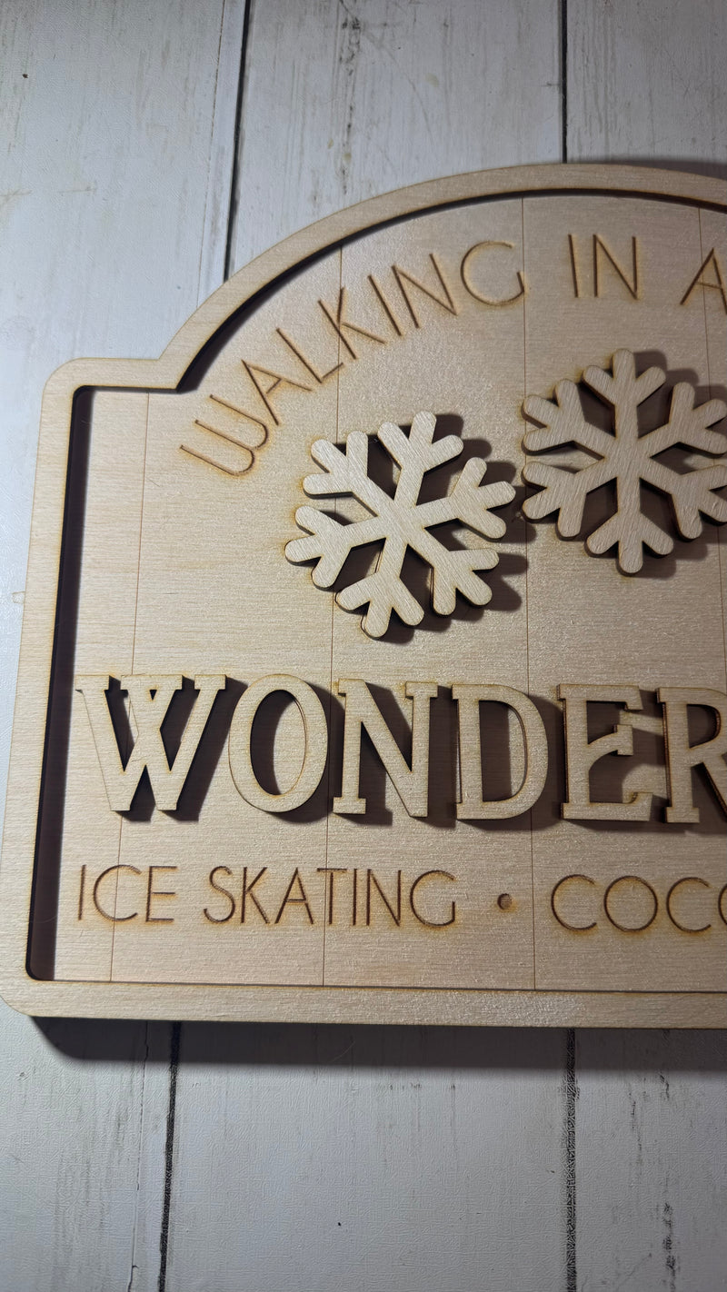 Walking in a Winter Wonderland Wooden Sign | Laser Blank Cutout