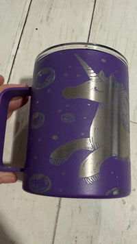Cosmic Unicorn Laser Engraved 12oz Camp Mug