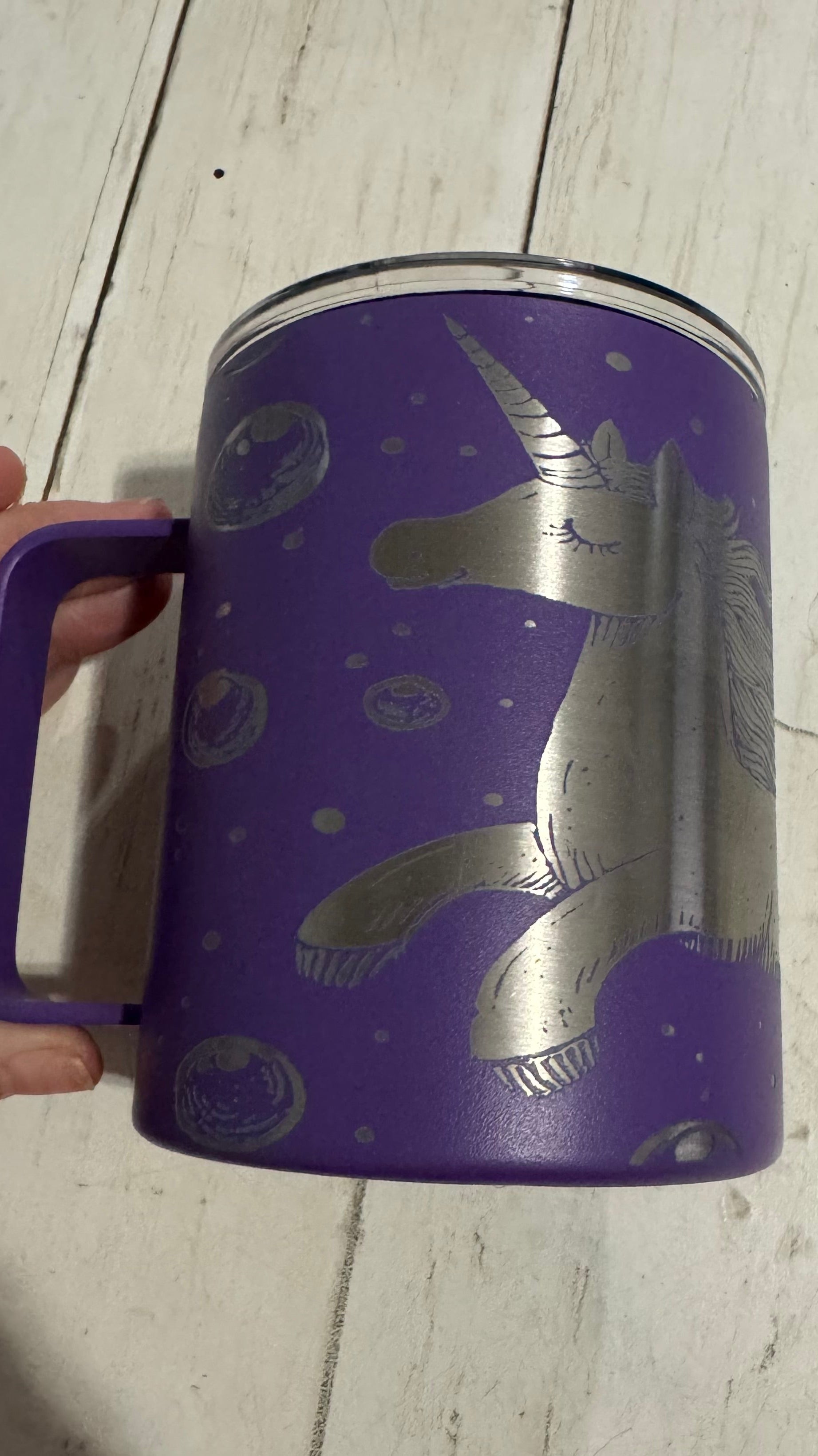 Cosmic Unicorn Laser Engraved 12oz Camp Mug