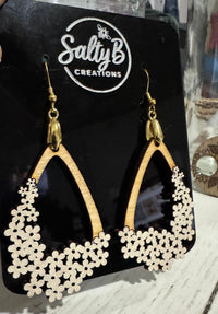 Wildflower Arch Earrings – Wooden Floral Teardrop Dangles
