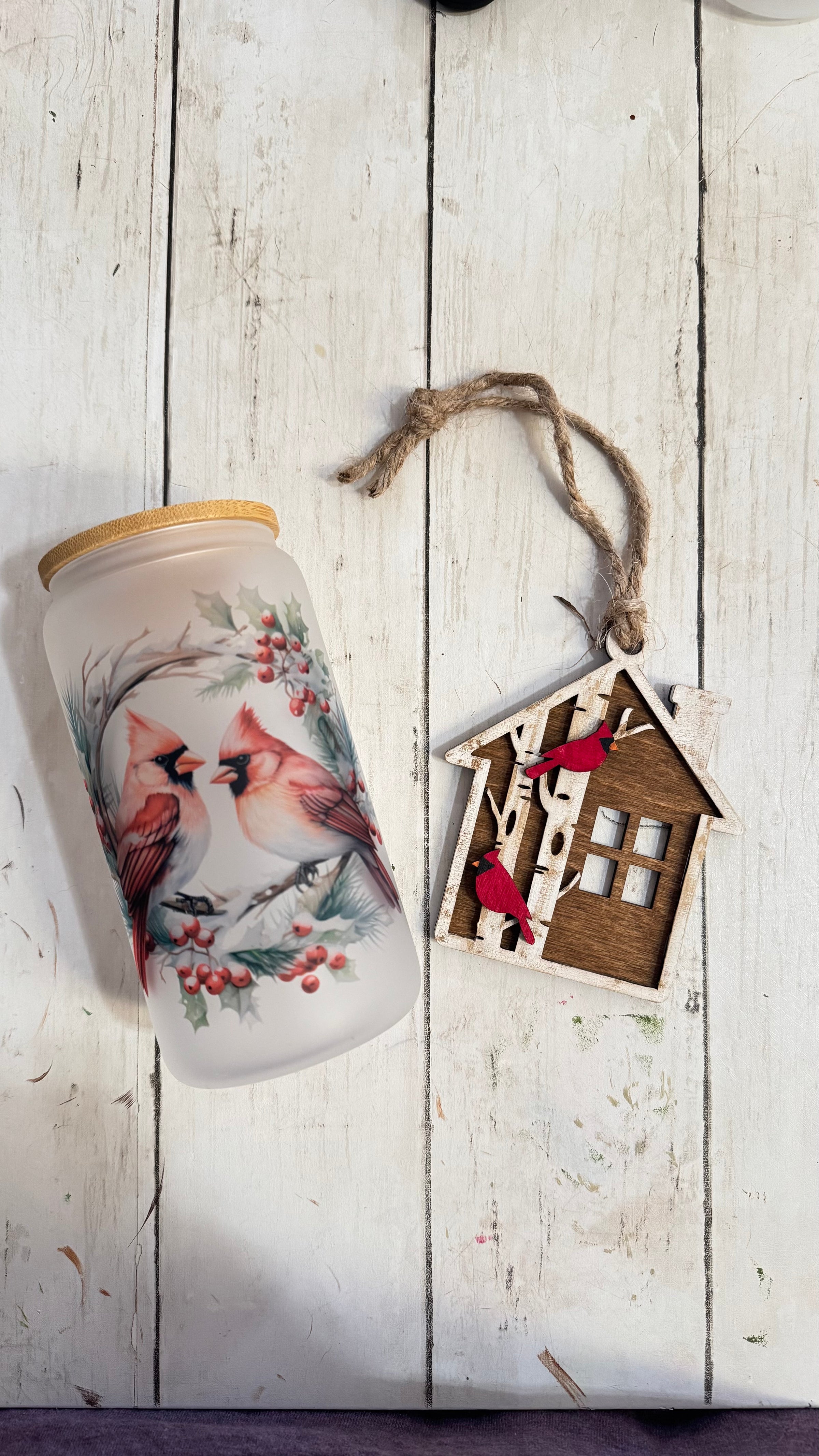 Cardinal Glass & Ornament Holiday Bundle