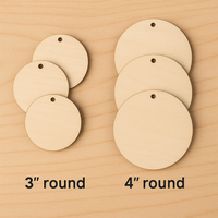 Round Wooden Ornament Blanks