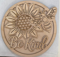 “Be Kind” Sunflower & Bee Layered Wood DIY Kit