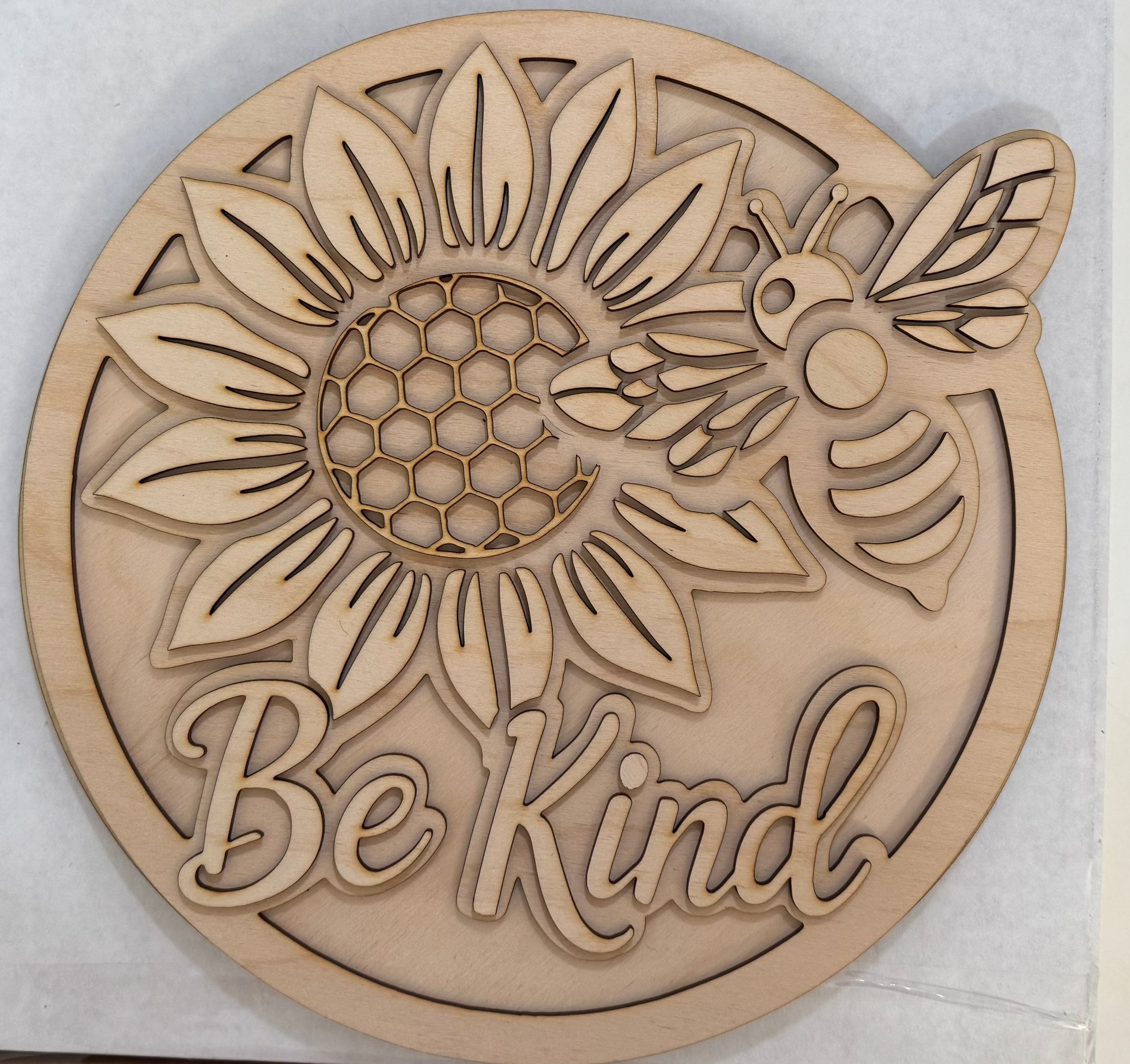 “Be Kind” Sunflower & Bee Layered Wood DIY Kit