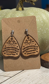 Ouija Board Planchette Earrings – Laser Engraved Wooden Spooky Jewelry, Gothic Witchy Accessories