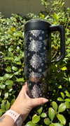 40 oz Halloween Spiderweb Engraved Tumbler – With Detachable Handle