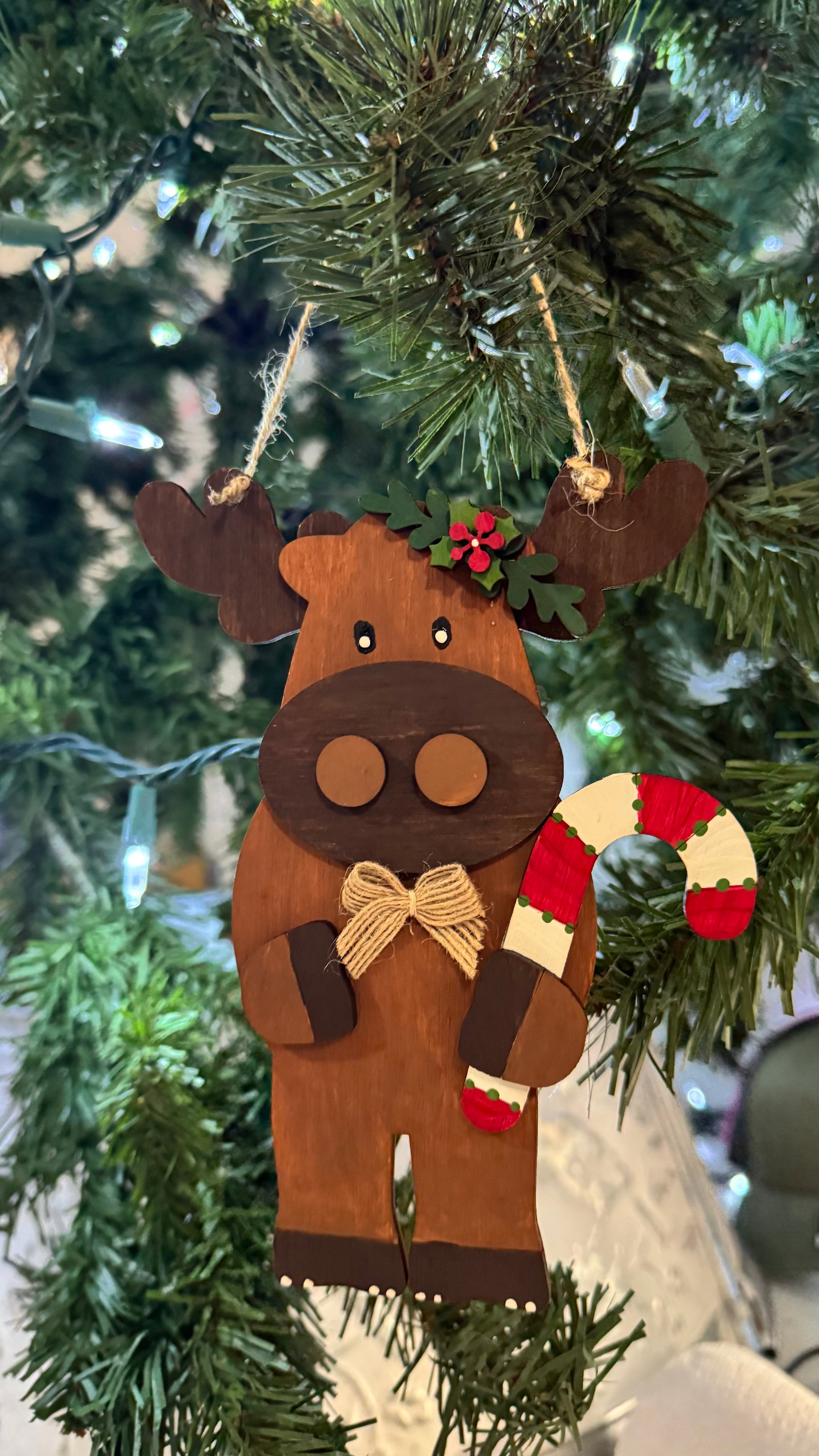 ✨ Wooden Layered Moose Ornament – Handcrafted Holiday Decor ✨ 2pc