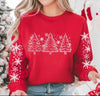 Christmas Tree Sweatshirt with Snowflake Sleeves – Cozy Holiday Crewneck
