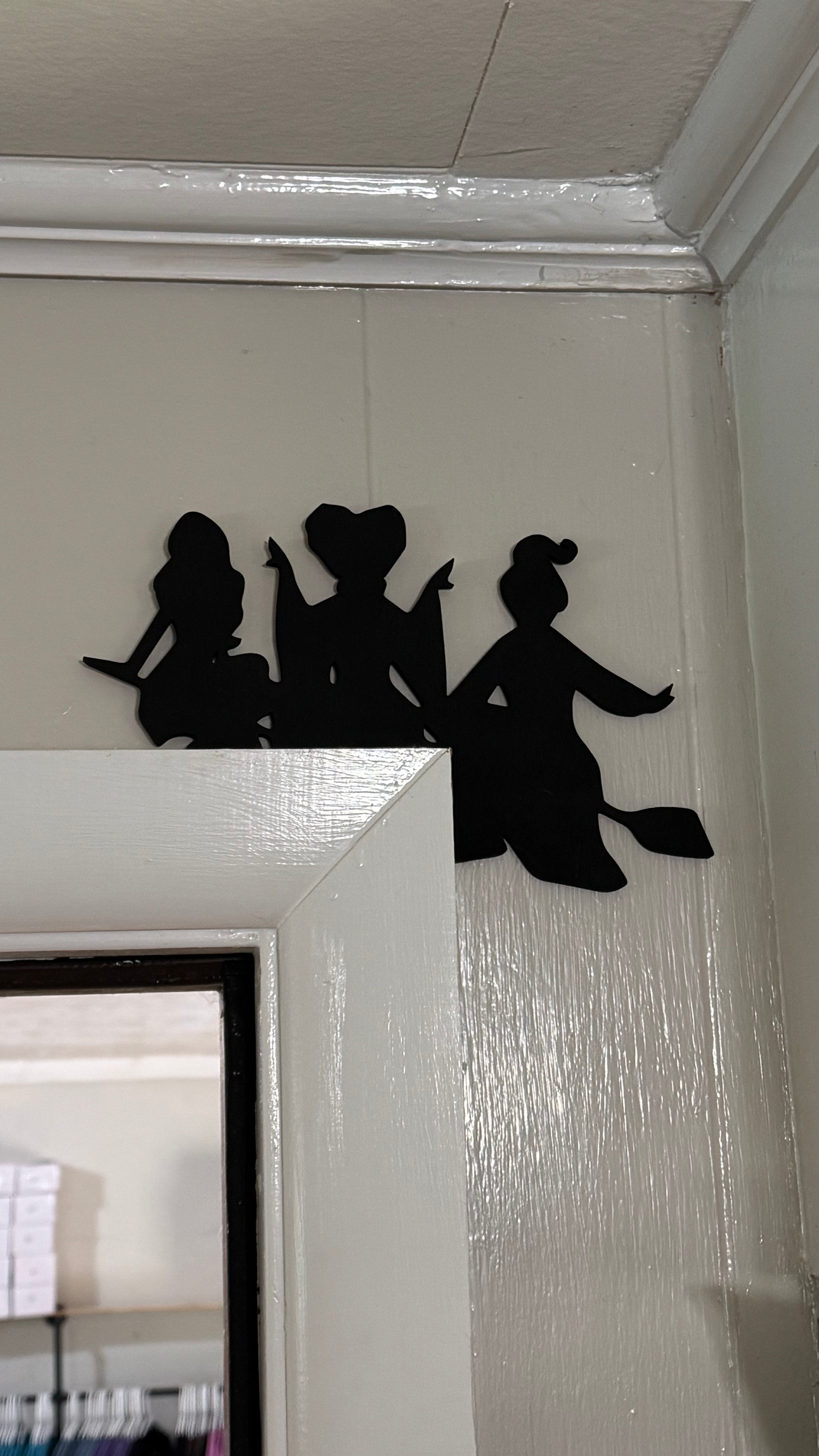 Witch Sisters Door Topper Silhouette – Halloween Over-the-Door Décor