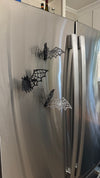 3-Pack Wooden Bat Magnets – Halloween Spiderweb Fridge Decor