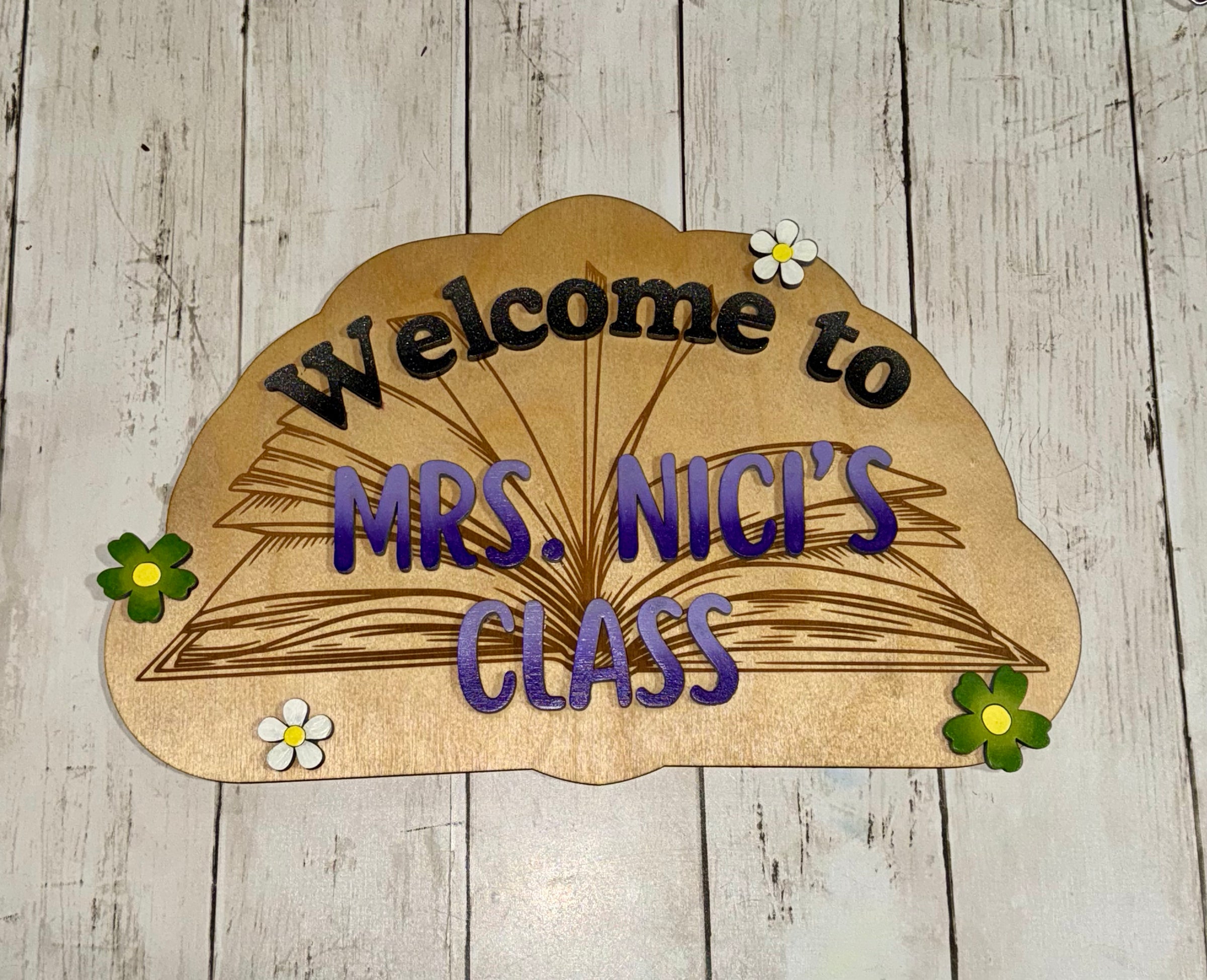 Classroom Door Hanger 3D Wood Sign