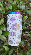 20oz Rainbow-Plated Snowflake Tumbler – Laser Engraved Stainless Steel