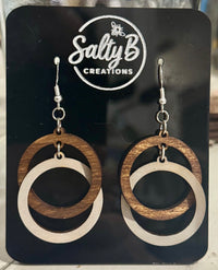 Unity Circle Earrings – Wooden Double Ring Dangle Earrings