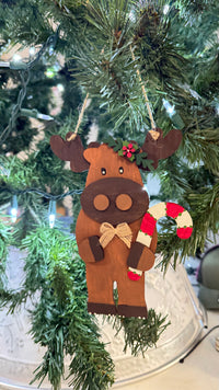 ✨ Wooden Layered Moose Ornament – Handcrafted Holiday Decor ✨ 2pc