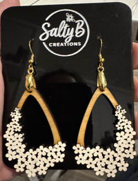 Wildflower Arch Earrings – Wooden Floral Teardrop Dangles