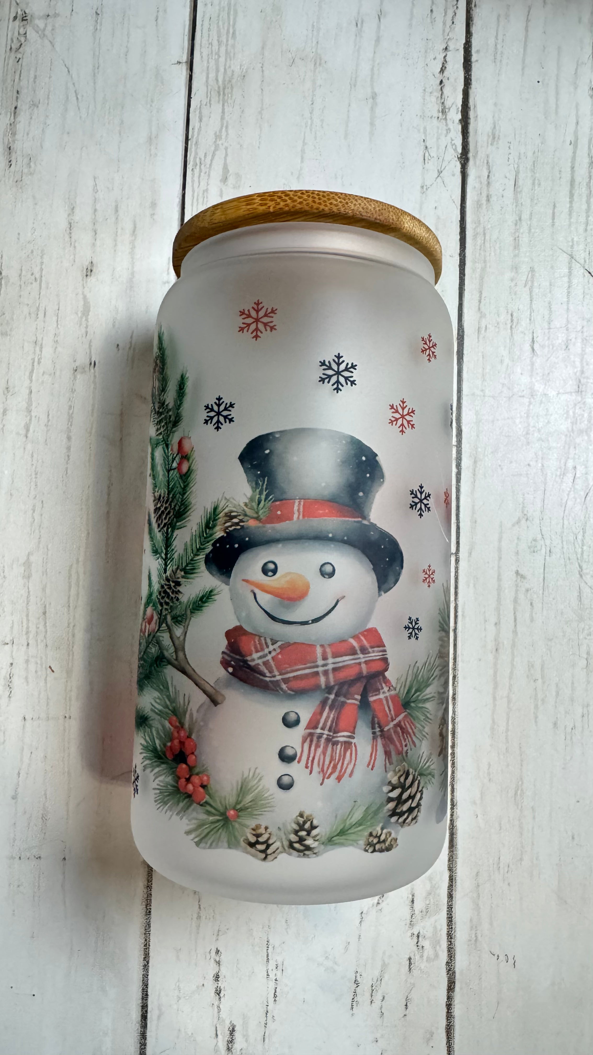 🎄 It’s the Most Wonderful Time of the Year – Frosted Holiday 16 oz Glass