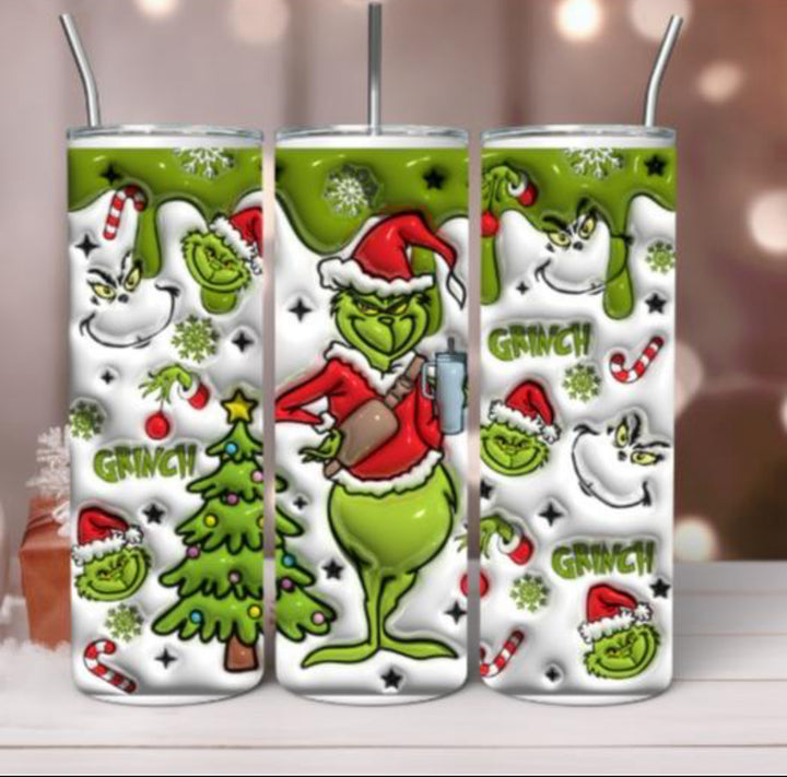 Grinch Puff Sublimation Tumbler