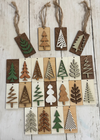 Rustic Farmhouse Christmas Tree Ornaments – Variety Pack | Laser Cut Holiday Decorations | Hand Painted