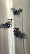 3-Pack Wooden Bat Magnets – Halloween Spiderweb Fridge Decor