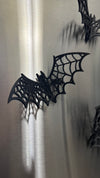 3-Pack Wooden Bat Magnets – Halloween Spiderweb Fridge Decor