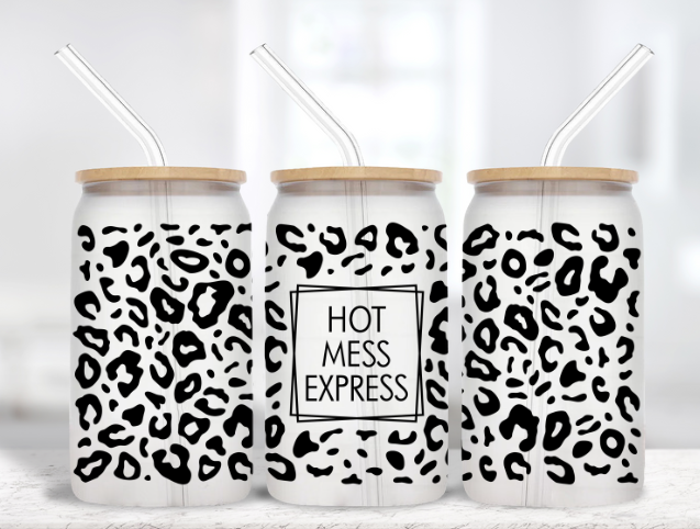 Hot Mess Express - 16 oz Frosted Glass