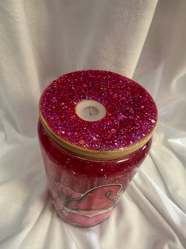 Valentine Gnome 16 oz Glitter Globe