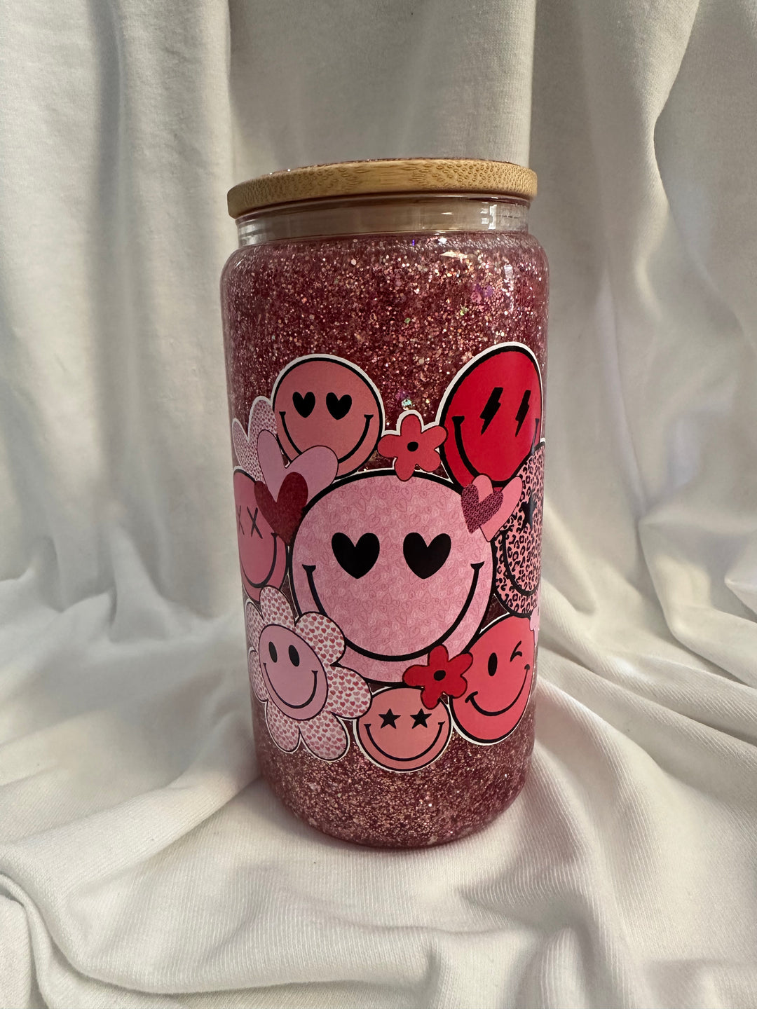 Smiley Valentine 16oz Glitter Globe