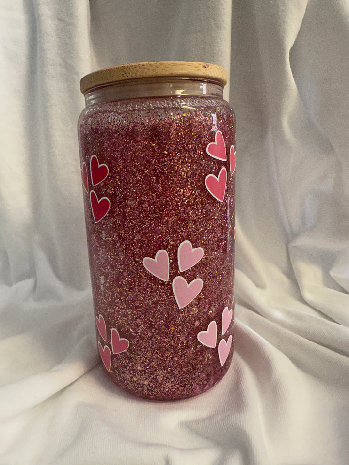 Smiley Valentine 16oz Glitter Globe