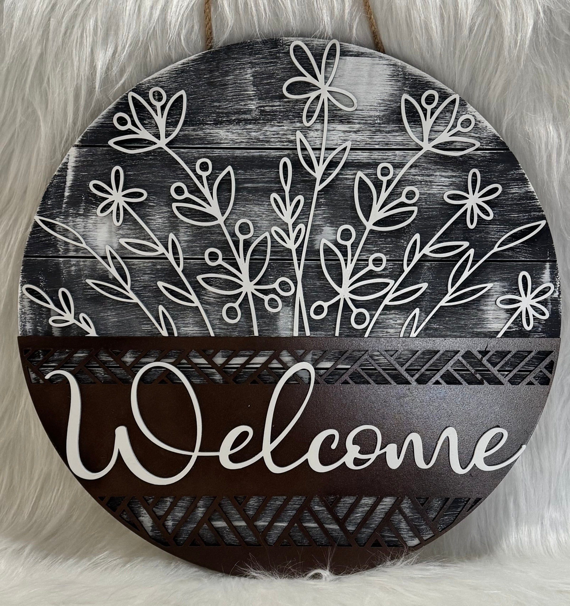 Floral Welcome Door Hanger
