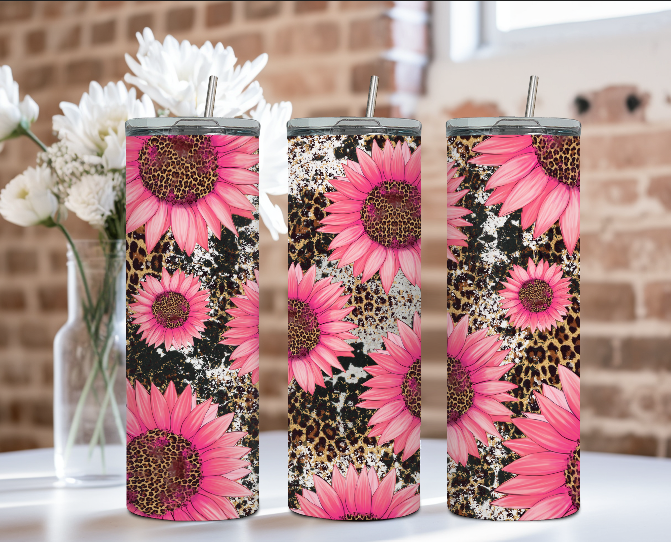 Pink Sunflower Animal Print