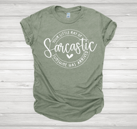 Front view of the Sarcastic Ray of Sunshine t-shirt featuring a humorous design on a softstyle Gildan tee.