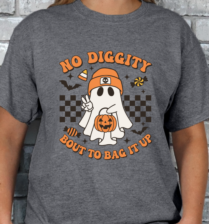 No Diggety, Bout to Bag it up Halloween Trick or Treat T-shirt