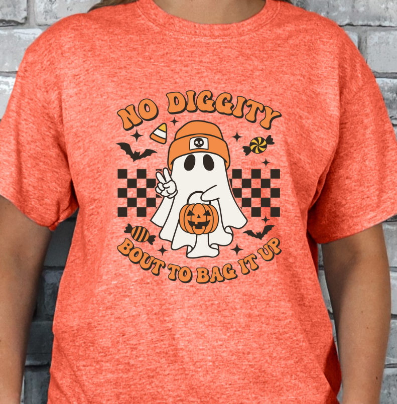 No Diggety, Bout to Bag it up Halloween Trick or Treat T-shirt