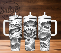 Lotus Flower Laser engraved Tumbler