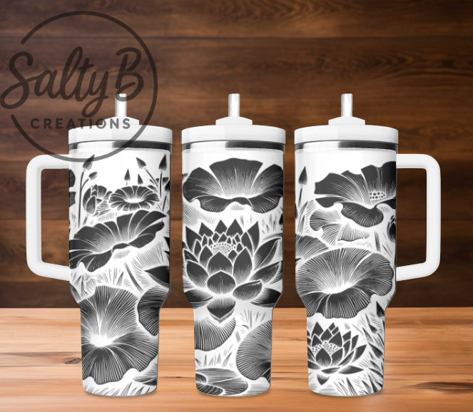 Lotus Flower Laser engraved Tumbler