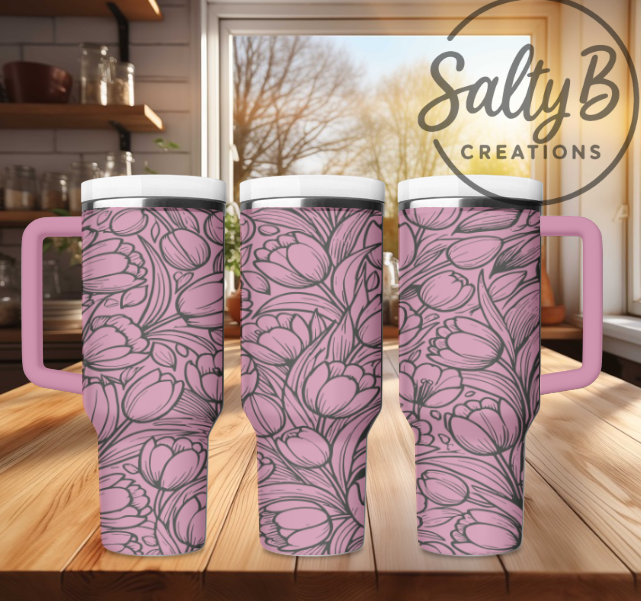 Tip-toe through the Tulips Laser engraved Tumbler