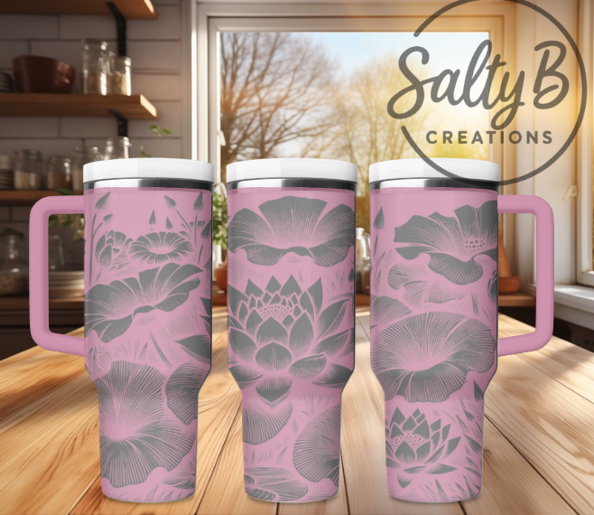 Lotus Flower Laser engraved Tumbler