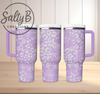 Lilies and Leopard Laser Engraved Tumbler