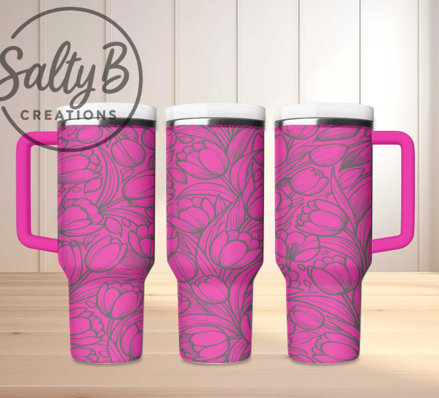 Tip-toe through the Tulips Laser engraved Tumbler