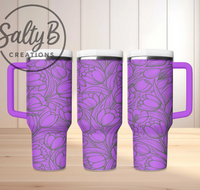 Tip-toe through the Tulips Laser engraved Tumbler