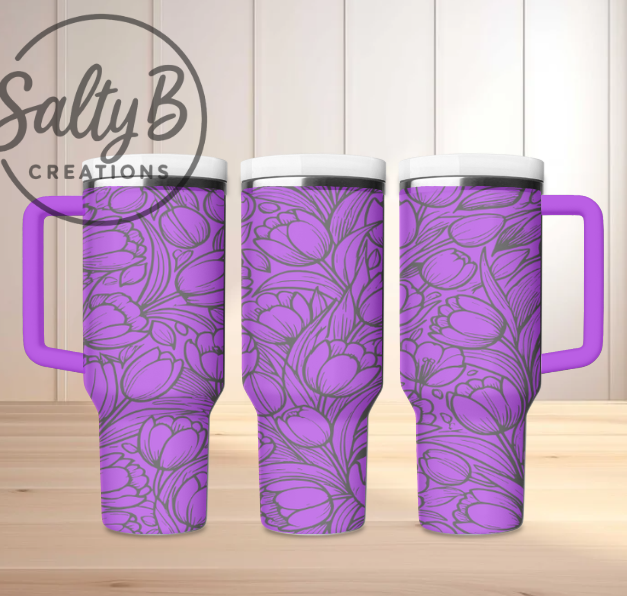 Tip-toe through the Tulips Laser engraved Tumbler