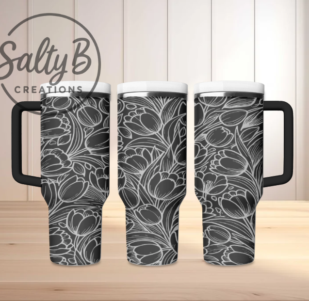 Tip-toe through the Tulips Laser engraved Tumbler