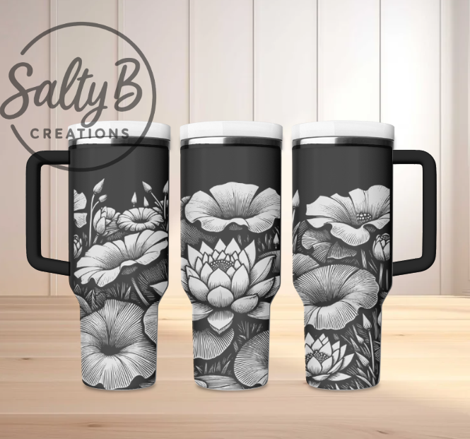 Lotus Flower Laser engraved Tumbler